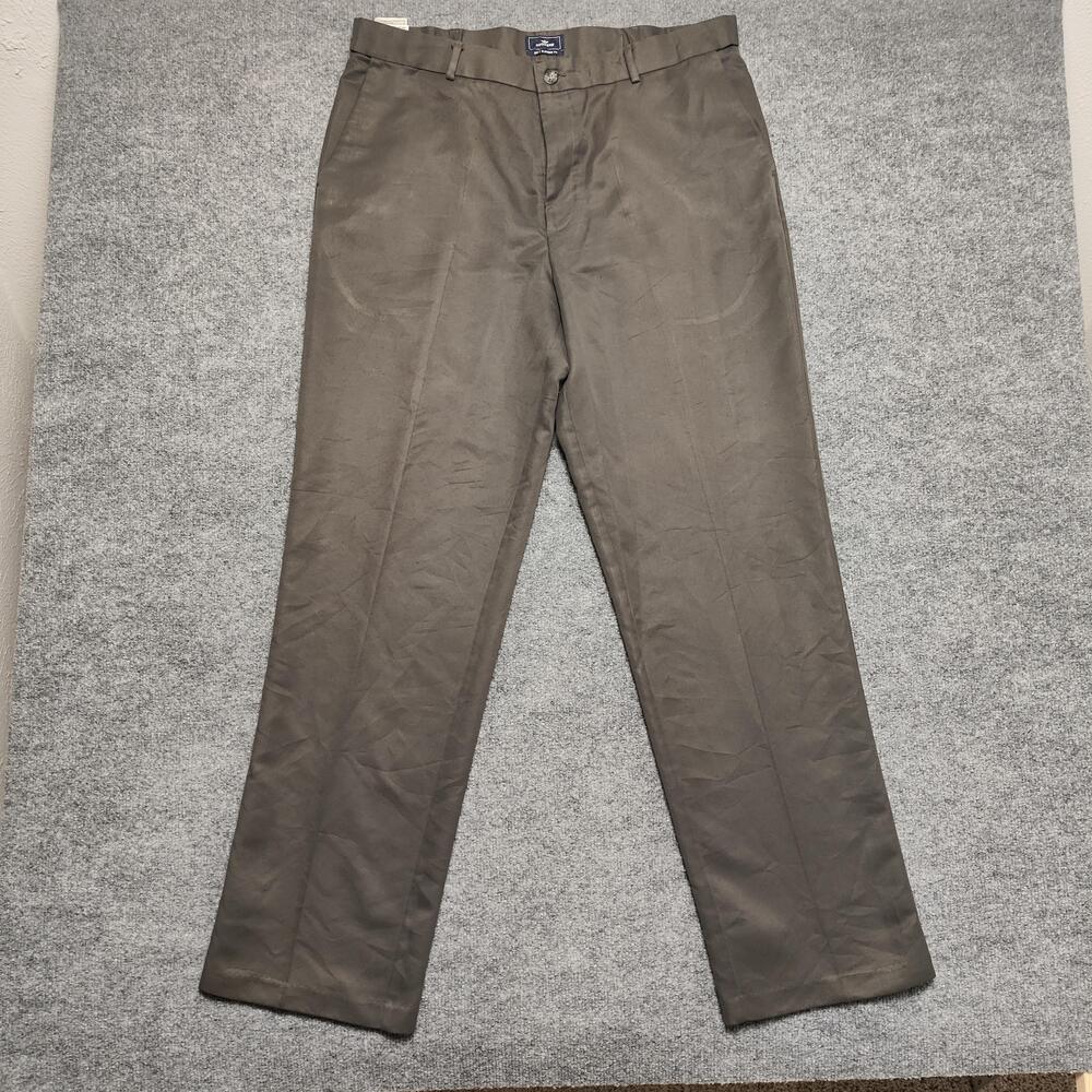 Dockers Pants Mens 36x34 Brown D3 Classic Fit Microfiber Chino Straight Leg